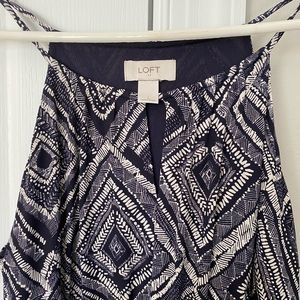 Loft navy and white design maxi dress